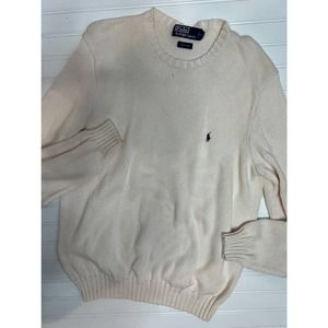 Ralph Lauren Mens Cream Cotton Sweater